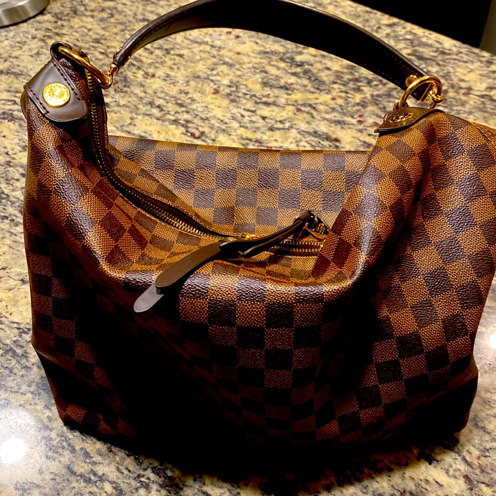 Authentic Louis Vuitton Duomo Hobo in Damier Ebene